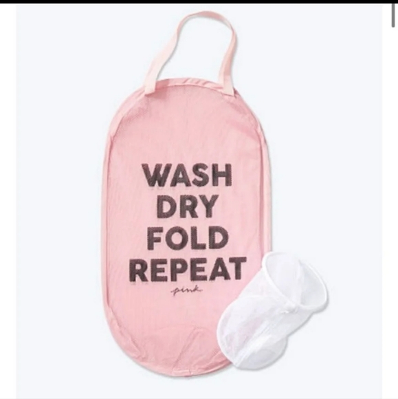 NEW VICTORIA'S SECRET PINK COLLAPSIBLE LAUNDRY BASKET & INTIMATES BAGS H… - Picture 4 of 8